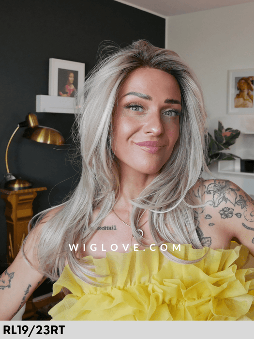 nature long mono lace gisela mayer parrucca lunga termoresistente con attaccatura naturale e riga libera monofilamento