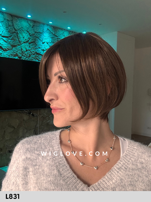 new york mono lace deluxe gisela mayer parrucca corta e scalata leggera dal volume basso 100% fatta a mano poliuretano lacefront attaccatura naturale riga libera monofilamento retro 