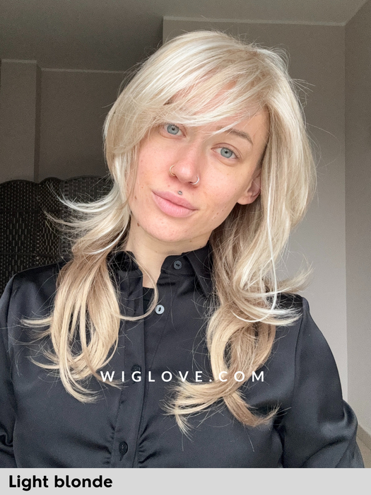 NEW ZOE gisela mayer- 100% fatta a macchina- Wig Love - Parrucca Sintetica light blonde