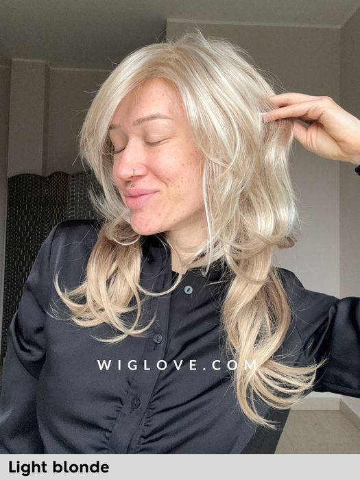 NEW ZOE gisela mayer- 100% fatta a macchina- Wig Love - Parrucca Sintetica light blonde