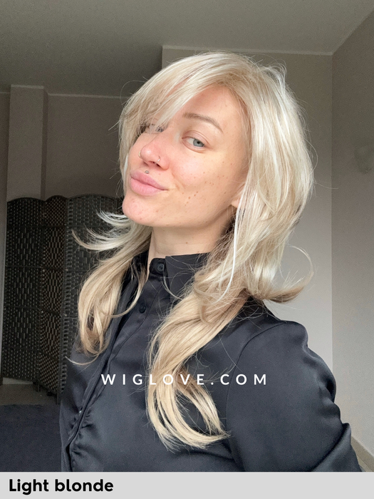 NEW ZOE gisela mayer- 100% fatta a macchina- Wig Love - Parrucca Sintetica light blonde