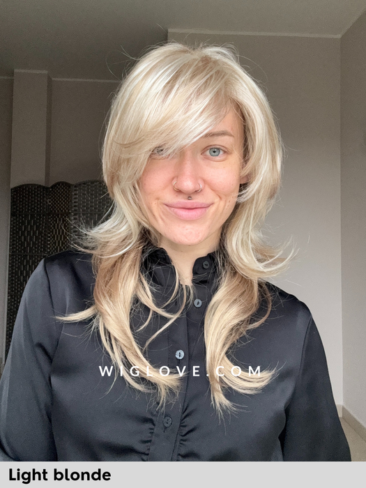 NEW ZOE gisela mayer- 100% fatta a macchina- Wig Love - Parrucca Sintetica light blonde