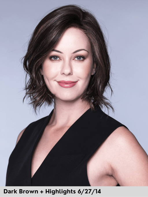 NEWPORT - riga sinistra, attaccatura naturale - Wig Love - Parrucca SinteticaDark Brown + Highlights