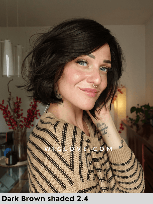 nola mono part ellen wille parrucca alle spalle leggermente mossa lacefront riga sinistra retro aperto e fatto a macchina  fibra sintetica tradizionale