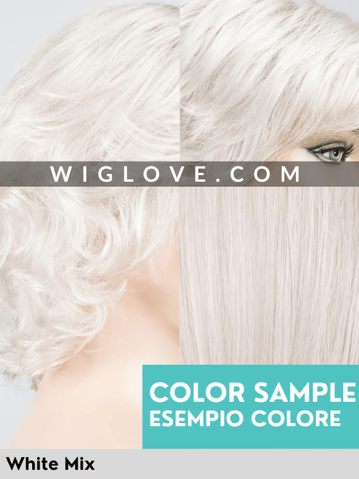 NOVEL DELUXE - 100% fatta a mano, attaccatura naturale, riga libera - Wig Love - Parrucca SinteticaWhite Mix