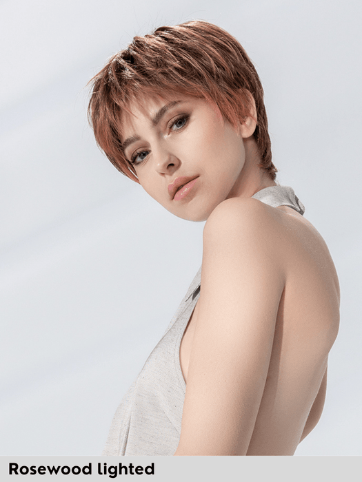 NOVEL DELUXE - 100% fatta a mano, attaccatura naturale, riga libera - Wig Love - Parrucca SinteticaRosewood Lighted