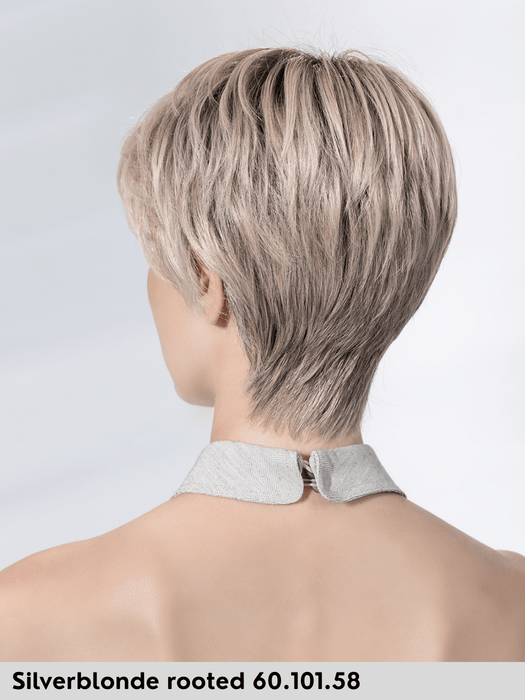 NOVEL DELUXE - 100% fatta a mano, attaccatura naturale, riga libera - Wig Love - Parrucca SinteticaSilver Blonde Rooted