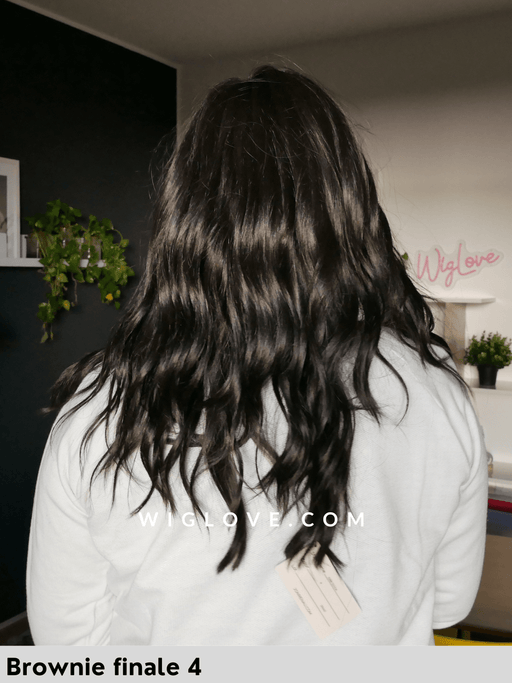 olivia parrucca sintetica mossa fatta  a mano jon renau onde beach waves lacefront riga libera retro chiuso fatto a mano taglia M 