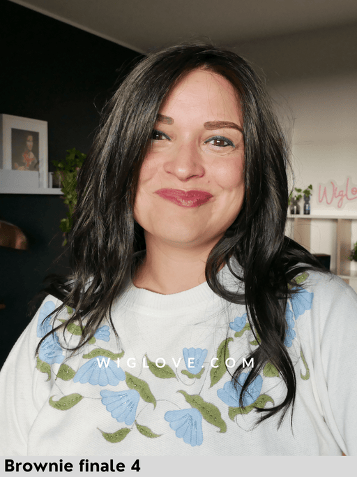 olivia parrucca sintetica mossa fatta  a mano jon renau onde beach waves lacefront riga libera retro chiuso fatto a mano taglia M 