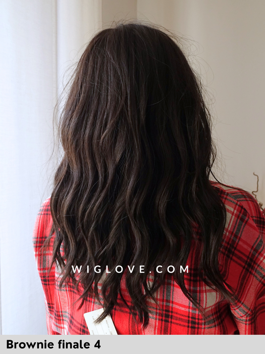 olivia parrucca sintetica mossa fatta  a mano jon renau onde beach waves lacefront riga libera retro chiuso fatto a mano taglia M 