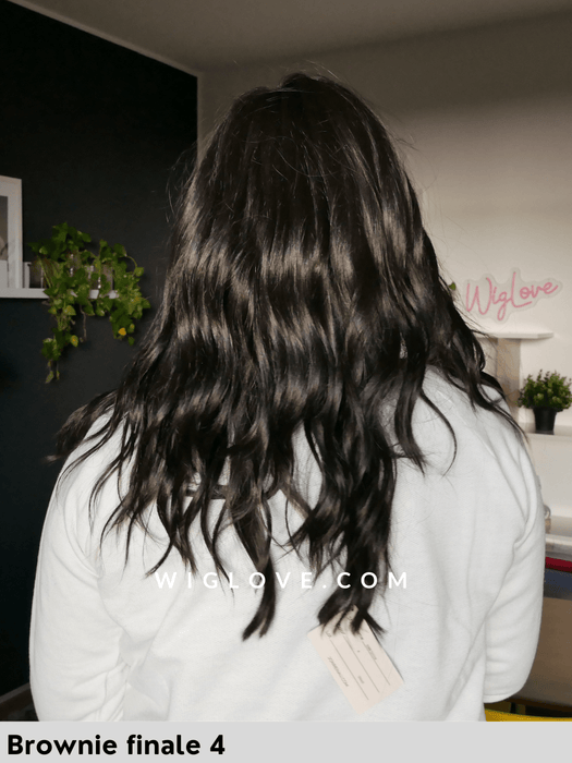 olivia parrucca sintetica mossa fatta  a mano jon renau onde beach waves lacefront riga libera retro chiuso fatto a mano taglia M 