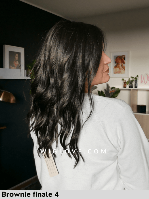 olivia parrucca sintetica mossa fatta  a mano jon renau onde beach waves lacefront riga libera retro chiuso fatto a mano taglia M 