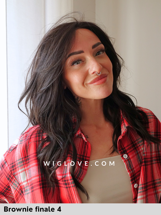 olivia parrucca sintetica mossa fatta  a mano jon renau onde beach waves lacefront riga libera retro chiuso fatto a mano taglia M 