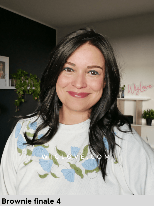 olivia parrucca sintetica mossa fatta  a mano jon renau onde beach waves lacefront riga libera retro chiuso fatto a mano taglia M 