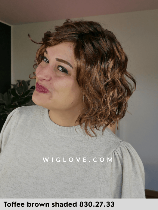 onda mono part ellen wille parrucca mossa alle spalle riccia parrucca sintetica tradizionale riga sinistra monofilamento laterale lacefront attaccatura naturale