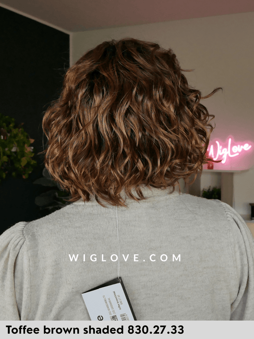 onda mono part ellen wille parrucca mossa alle spalle riccia parrucca sintetica tradizionale riga sinistra monofilamento laterale lacefront attaccatura naturale