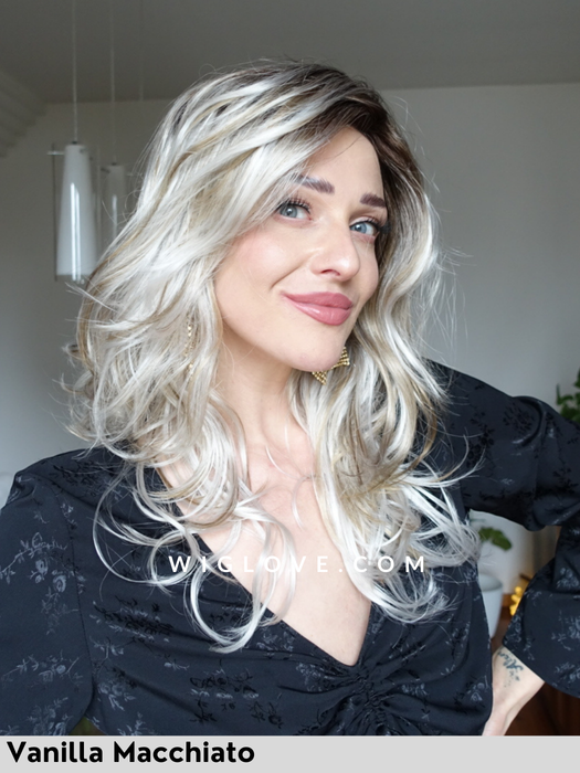 orchid estetica designs parrucca sintetica mossa onde boccoli lacefront attaccatura naturale riga sinistra monofilamento a lato retro aperto golden ginger