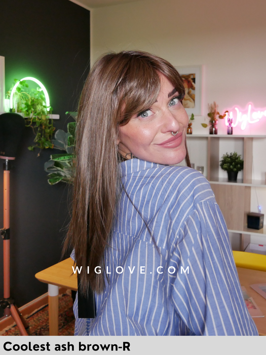 paris belle tress pronta consegna parrucca lunga liscia con frangetta lacefront riga centrale fibra sintetica termoresistente 