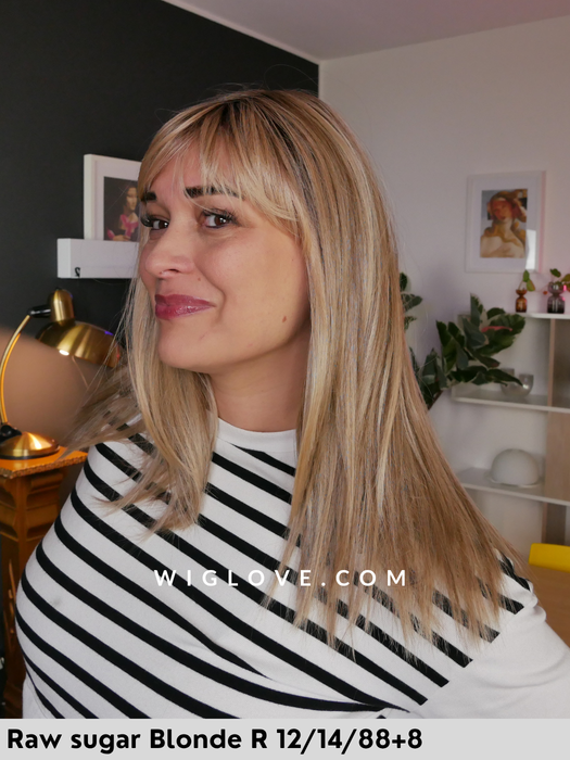 paris belle tress pronta consegna parrucca lunga liscia con frangetta lacefront riga centrale fibra sintetica termoresistente 