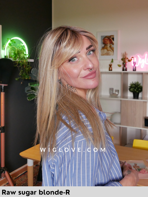 paris belle tress pronta consegna parrucca lunga liscia con frangetta lacefront riga centrale fibra sintetica termoresistente 