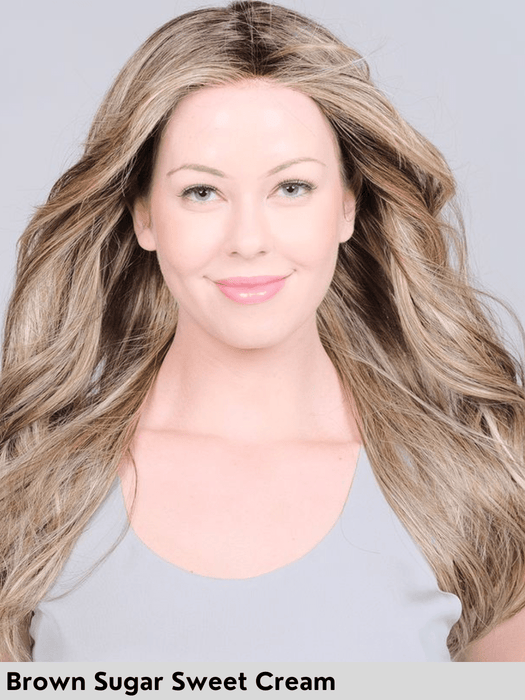 PEERLESS 55cm - riga centrale, attaccatura naturale - Wig Love - Parrucca SinteticaBrown Sugar Sweet Cream