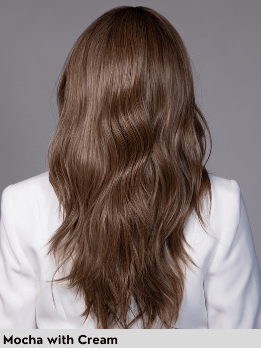 PEERLESS 55cm - riga centrale, attaccatura naturale - Wig Love - Parrucca SinteticaMocha with Cream