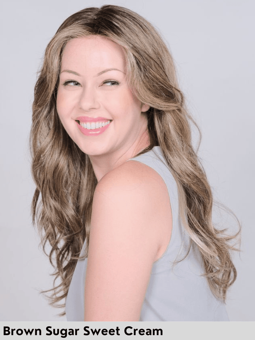 PEERLESS 55cm - riga centrale, attaccatura naturale - Wig Love - Parrucca SinteticaBrown Sugar Sweet Cream