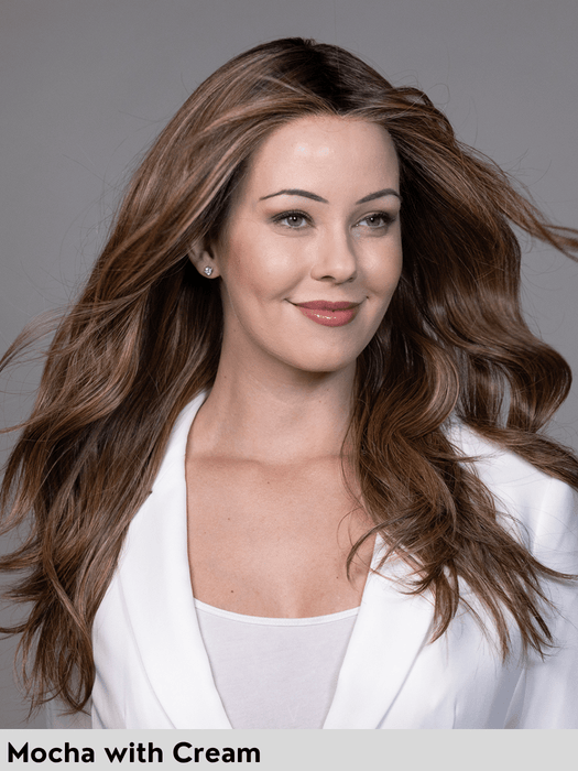 PEERLESS 55cm - riga centrale, attaccatura naturale - Wig Love - Parrucca SinteticaMocha with Cream