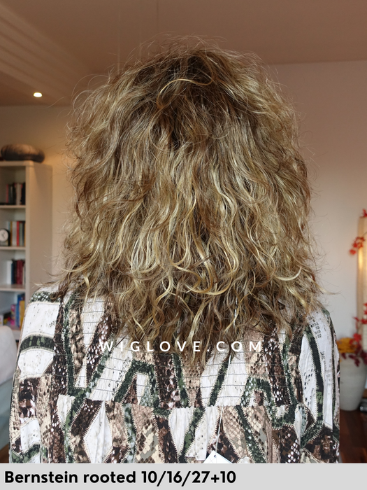 pepa lace  gisela mayer parrucca alle spalle riccia con frangetta in fibra sintetica tradizionale lacefront fatta a macchina