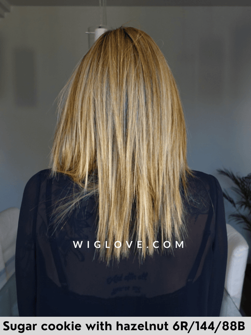 peppermint hand tied parrucca sintetica termoresistente piega liscia piastrabile belle tress 100% fatta a mano lacefront attaccatura naturale riga libera monofilamento retro chiuso poliuretano sugar cookie with hazelnut 6R/144/88B