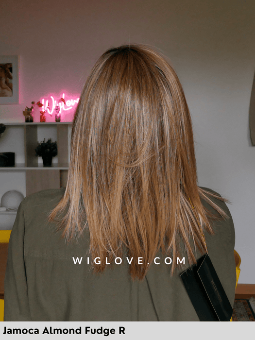 peppermint parrucca media e scalata in fibra sintetica termoresistente con attaccatura naturale riga sinistra lacefront parrucca piastrabile