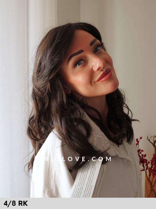 poppy rokoko parrucca mossa lunga lacefront riga sinistra fibra sintetica tradizionale dispositivo medico CE 