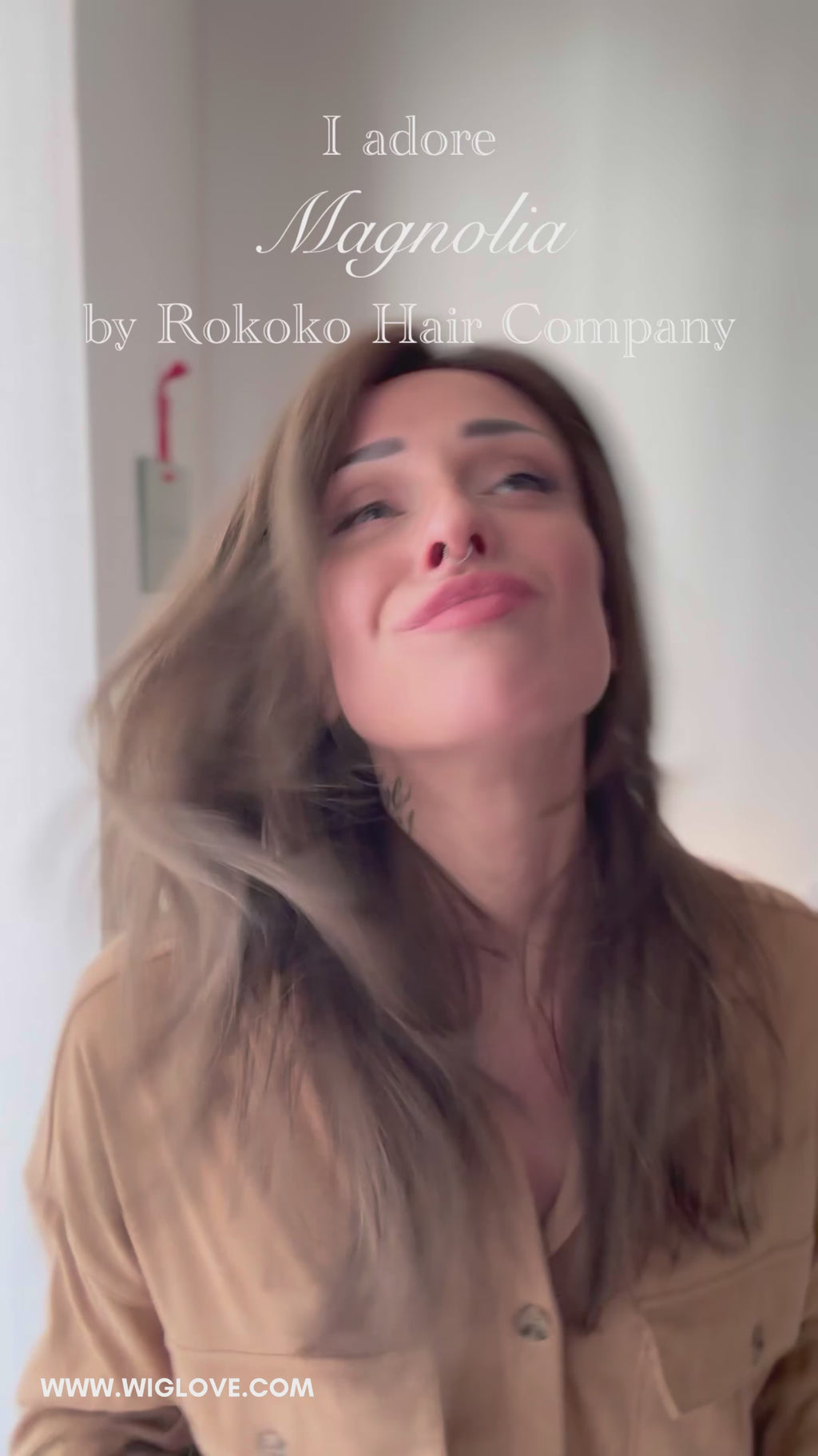 magnolia rokoko hair company parrucca lunga e scalata fibra sintetica termoresistente piega liscia piastrabile lacefront riga libera monofilamento taglia m dispositivo medico CE