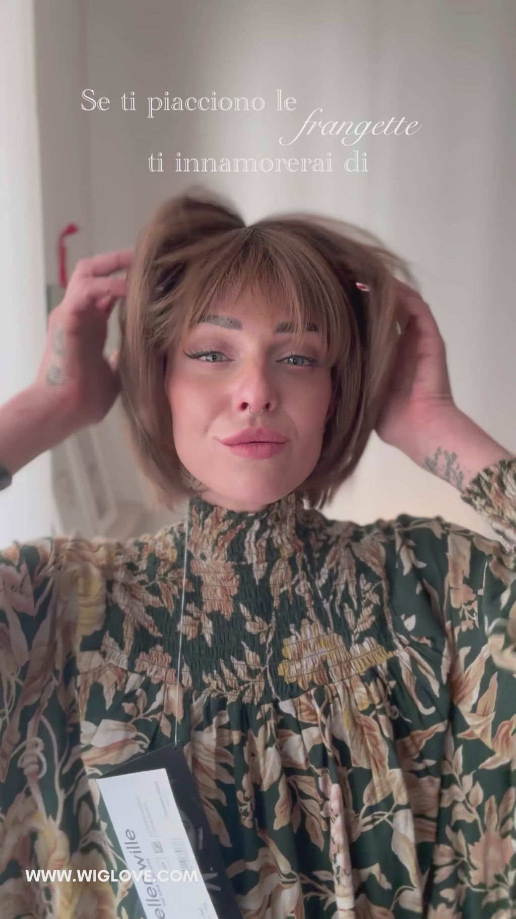 sing mono part ellen wille parrucca caschetto con frangia lacefront riga centrale fibra sintetica termoresistente