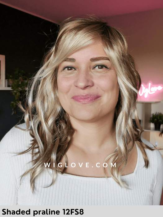 rachel lite gon renau parrucca mossa alle spalle media n fibra sintetica tradizionale 100% fatta a mano lacefront esteso attaccatura naturale riga libera poliuretano