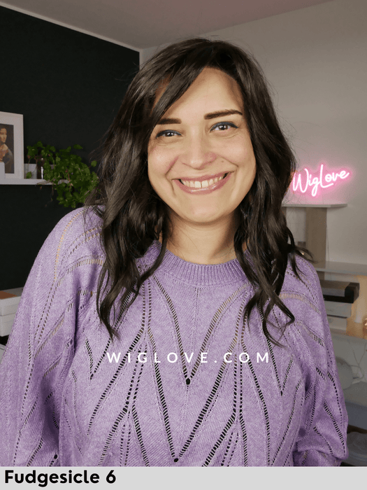 rachel lite gon renau parrucca mossa alle spalle media n fibra sintetica tradizionale 100% fatta a mano lacefront esteso attaccatura naturale riga libera poliuretano