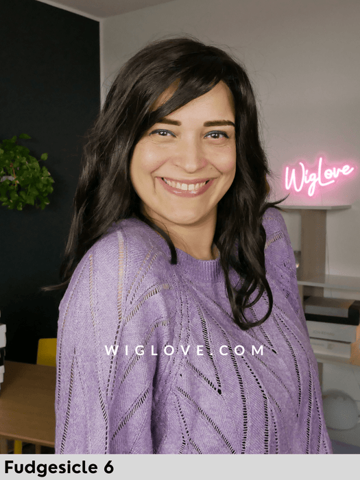 rachel lite gon renau parrucca mossa alle spalle media n fibra sintetica tradizionale 100% fatta a mano lacefront esteso attaccatura naturale riga libera poliuretano