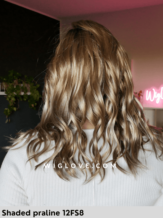 rachel lite gon renau parrucca mossa alle spalle media n fibra sintetica tradizionale 100% fatta a mano lacefront esteso attaccatura naturale riga libera poliuretano