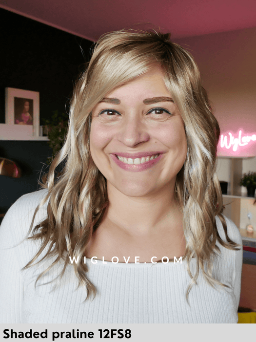 rachel lite gon renau parrucca mossa alle spalle media n fibra sintetica tradizionale 100% fatta a mano lacefront esteso attaccatura naturale riga libera poliuretano