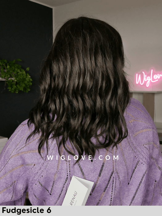 rachel lite gon renau parrucca mossa alle spalle media n fibra sintetica tradizionale 100% fatta a mano lacefront esteso attaccatura naturale riga libera poliuretano