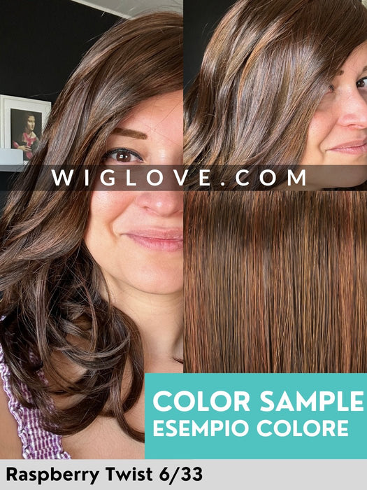 Brown & Medium Red blend jon renau color sample synthetic wig