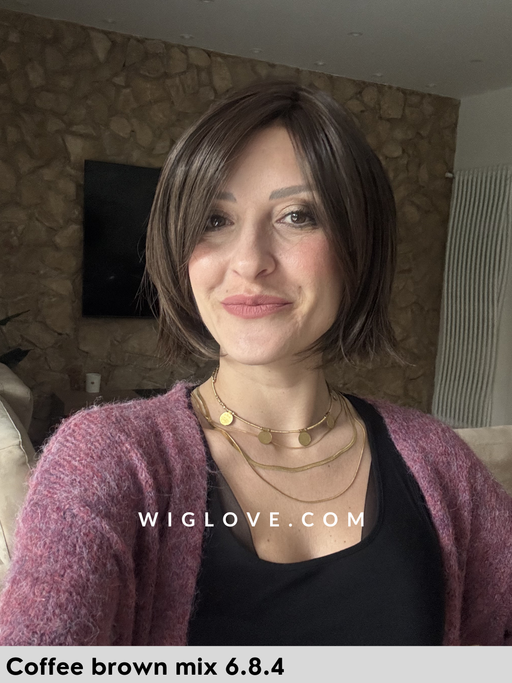 ready mono pat caschetto sintetico liscio lacefront riga sinistra parrucca chemioterapia dispositivo medico CE