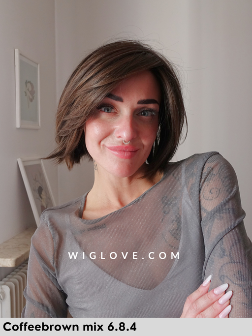 ready mono pat caschetto sintetico liscio lacefront riga sinistra parrucca chemioterapia dispositivo medico CE