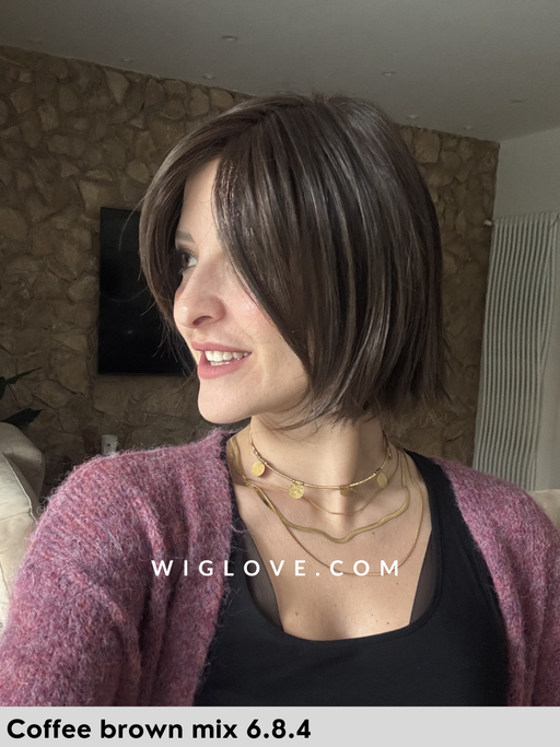 ready mono pat caschetto sintetico liscio lacefront riga sinistra parrucca chemioterapia dispositivo medico CE