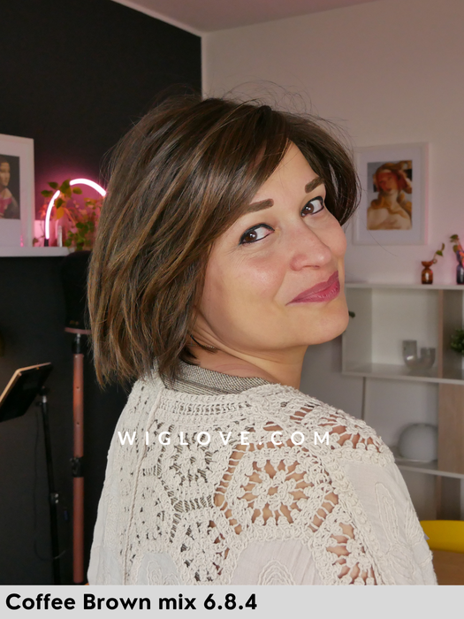 ready mono pat caschetto sintetico liscio lacefront riga sinistra parrucca chemioterapia dispositivo medico CE