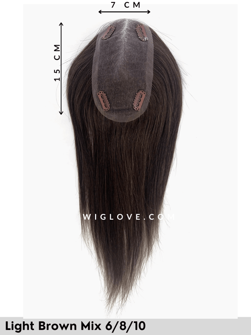 REMY TOPPER LACE - Topper Capelli Naturali Remy - Wig Love - TopperLight Brown Mix 6/8/10