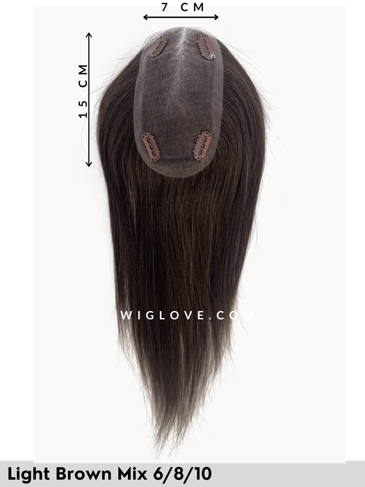 REMY TOPPER LACE - Topper Capelli Naturali Remy - Wig Love - TopperLight Brown Mix 6/8/10