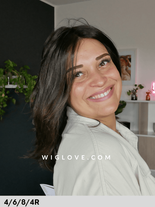 ristretto small rokoko hair company parrucca sintetica taglia s lacefront riga al centro taglio alle spalle mosso