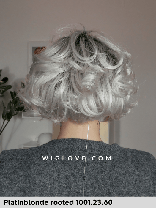 ROMANCE DELUXE - 100% fatta a mano, attaccatura naturale, riga libera - Wig Love - Parrucca SinteticaMetallic Grey Rooted