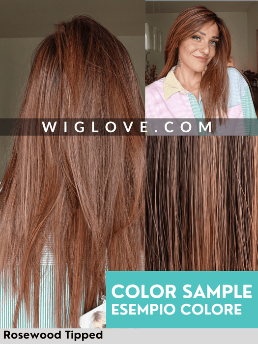 FANTASY DELUXE - attaccatura naturale, riga libera, fatta a mano - Wig Love - Parrucca SinteticaRosewood Tipped